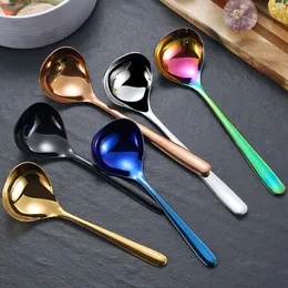 Spoons Stainless Steel Long Handle Dessert Tea Coffee Spoon Soup Ladle Tableware Tool