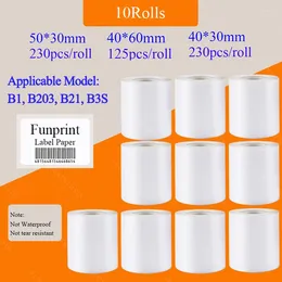 10 Rolls Niimbot B1 B203 B21 B3S Lable Paper
