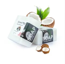 Sabonete de sabão de coco de coco de coco sabonete amaciado de sabão da pele Cleanser Facial Facial Branqueamento de leite iluminando Sabão de óleo essencial de espuma Cristal 240416