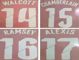 2014 2015 ARS Home White Retro Namesets Ramsey Alexis Walcott Soccer Player039s Stamping Lettering Adesivi da calcio Stampato LE3971799