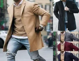 IMCUTE Yeni Varış Moda Men039s Trençkot Sıcak Kırık Ceket Yün Peacoat Uzun Palto Patlama Üstleri Kış19881499