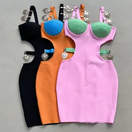 Kvinnor Casual Dresses Hollowed Out Cut Out Sleeveless Clothing Slim Sexig Streetwear Party Womens klänningar Kvinnlig midjeväska Höft Elegant klassisk kjol