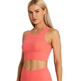 ABS Beauty Ausrichten von Lu Loli, gebürstete Yoga Frauen gepolstert Fitnessstudio Running Sport BH Ärmell und Racerback Fiess Workout Crop Top Lemon Fitness