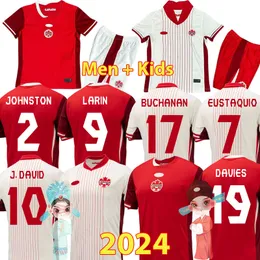 Canadá 24 25 Gakpo Jerseys de futebol da Copa Europeia Buchanan Davies David 2024 Camisa de futebol Hutchinson Larin Hoilett Cavallini Buchanan Mens Kit Kit Uniformes 214