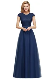 Elegant Evening Dresses A Line Jewel Neck Sleeveless Long Maxi Lace Appqulies Chiffon Skirt Prom Party Gowns Bridesmaid Wears Cps1132