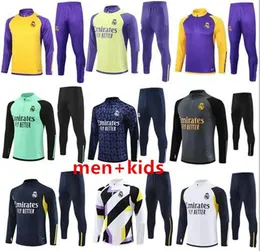 23/24 Madrid Forma Futbol Forması Yeni Futbol Eğitimi Yetki ve Çocuklar Uzun Kollu Futbol Ceket Seti Spor Giyim Seti