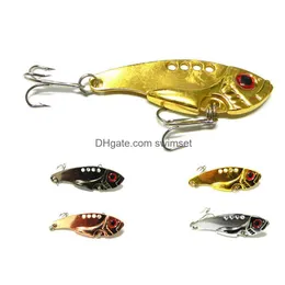 8pcs esca in metallo vib esche da 5,5 cm/11g vibrazioni cucchiaio attira pesca esca bass