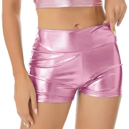 Women's Shorts Sexy Pants Women Metallic Shiny Rave Dancing Club Party Hips Biker Bottoms Sport Carnival Beach Clothes