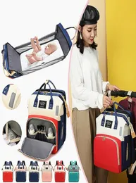 Bezi Çantası Çok Fonksiyonlu Bebek Katlanır Yatak Çantaları Anneler ve Baba Backpack Hamferasyon Hemşirelik Çanta Babası Bag Drop2054064