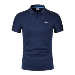 2024 Yaz Erkek Jlindeberg Golf Kısa Kol Polo Gömlek Örgü Kumaş Nefes Alabilir İş Moda T-Shirt Erkek Giyim 240416