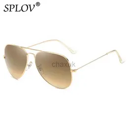 Okulary przeciwsłoneczne Nowe mody okulary przeciwsłoneczne Mężczyźni Mężczyzn Klasyczne szklanki pilotażowe soczewki Stal nierdzewna Rama Gradient Vintage Driving Eyewear UV40 24416