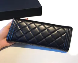 Kvinnor Luxury Caviar Wallet Real Leather Top Quality Classic Designer Brands Clutch Feminine Casual Purse Long Wallet2809433