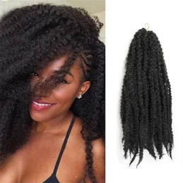 5pcslot marley tranças Kanekalon Rastidação sintética Cabelo a granel Afro Kinky 18 polegadas Balas de crochê Extensões de cabelo sintéticas8511091