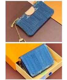 10A Luxury Denim Wallet Fashion Denim Blue Wallet Men's Wallets & Holders Women's Zipper Wallet Mini Card Holder CoinPurse Keychain Bag Designer Wallet Clutch Bag