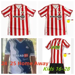 24 25 Sunderland Home Away Soccer Jerseys Взрослые дети Стюарт Симмс Робертс Амад Кларк Даджаку Эмблтон Эванс О'Ниен Футбольная рубашка Pritchard Mens Kid Kit