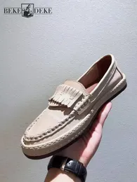 Sıradan Ayakkabı Ofis Erkekler Business Loafers Bahar Sonbahar Nefes Alabilir İngiliz Tarzı Slip-On İnkiye Gerçek Deri Erkek Düz