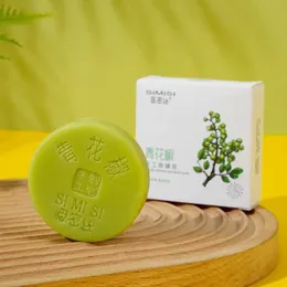 El yapımı sabun anti -it anti-akar uçağlı yağ banyo temizleyici 80g yeşil dikenli kül manuel sabun solucan ağacı 240416