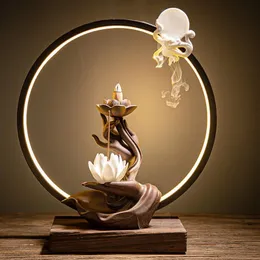 Керамический будда ручной обработки благовония домашний декор дым водопад держатель благовоний кадации дзен сад с 20 шт.