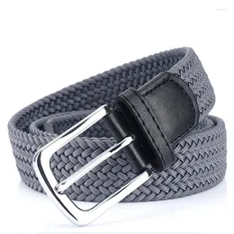 Belts 3.4 Cm Canvas Elastic Belt Men's And Women's Needle Buckle Young Students Weave Cinto Masculino De Luxo