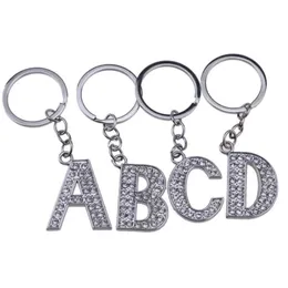 26pcslot AZ 32quot Alloy Alphabet Letter Keyring Full Rhinestone Key Chain DIY Accessories2985712