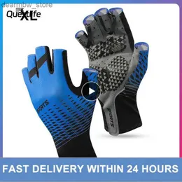 Guanti ciclistici 1 pc guanti ciclistici da uomo Summer Sports Sunfreen BreathAb Sweat-Sweat-Absorbent Half Finger Gloves Uomini e donne L48