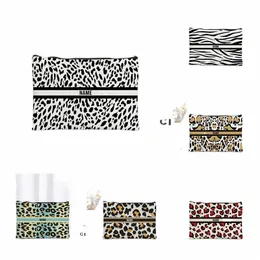 persalized Custom Name Makeup Bag Lady Leopard Print Storage Bag Toilet Wedding Single School Gift For Teacher lover Party Y1iG#