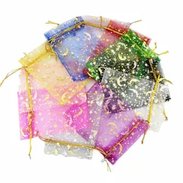 100pcs mo star requstring organza bags realtring jewelry gift pouch x7ya v3kz#