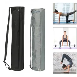 Exercício Yoga Mat Bag Fullzip Canvas de transporte à prova d'água de armazenamento com alça de ombro ajustável 240410