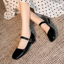 Casual Shoes Woman Flats Plaid Mary Jane Square Toe Low Heels Dress Big Size 35-43 Ladies Designer Zapatos Mujer 9544C