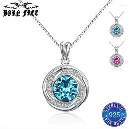 펜던트 목걸이 925 스털링 실버 크리스탈 목걸이 Femme Mujer Choker Locket Pendentif Jewelry Bijoux en argent colgantes