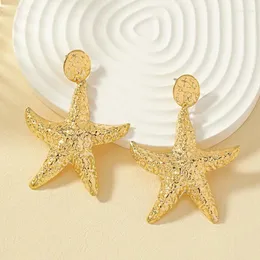 Orecchini a pennella Dichiarazione Bohemia Metal Starfish for Women 2024 Fashion Sea Star Drop Earring Gioielli di orecchie semplici