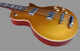 Factory Custom 4-String Cherry Sunburst gold Electric Bass Guitar with Chrome Hardwares Rosewood Fretboard