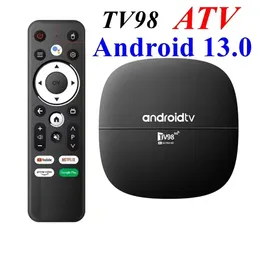 TV98 ATV 스마트 TV 박스 Android 13.0 Allwinner H313 쿼드 코어 2.4G /5G 듀얼 WIFI BT 4K HD 미디어 플레이어 1G 8G STET 상단 상자