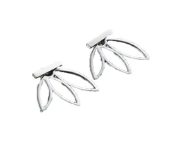 BC 2016 New Vintage Lotus Earrings Metal Bar Stud Earrings Fashion Ear Jacket Woman Jewelry RoseGold Plated Silver tone 1 Piece1572962