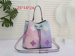 SPRING Sunrise Pastel Style Tote Bucket Shoulder bag MICHAEL KADAR designer Cross body Handbag Glamour gradient colour PU leather higt Quality IN THE CITY