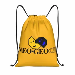 Backpack Drowpack Drowpack Neo Geo Logo Women Men Sport Gym Sackpack pieghevole Neogeo Arcade Game Shop Sack B37B#