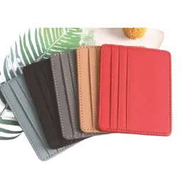 PU Leather Id Card держатель Candy Color Bank Bank Box Box Multi Slot Slim Card Case Wallet Women Men Men Busin Cover Z3ij#