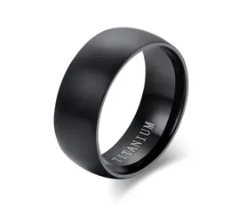 Aliança de casamento masculina em titânio preto anel de anel de anel de anel de anel de cúpula fosco fosco jóias masculinas masculinos anilos8927384
