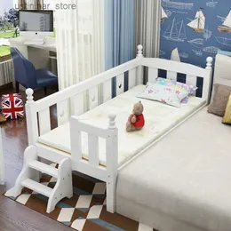 Baby Cribs High quality stable solid wood frame white 4 sides crib 0-1 year old baby wooden kids bed L416