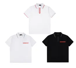 Polo maschile Summer Summer di alta qualità Manica corta Solida Solid maschile con zip di fascia alta dimensioni asiatiche da uomo di fascia alta