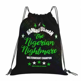 kamaru Usman Kamaru The Nigerian Nightmare Drawstring Bags Gym Bag School New Style Persalised Clothes Backpacks y1OM#
