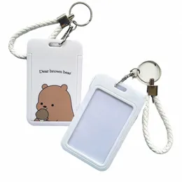 Student Carto Cute Bear Busin Card Card Badge Credit Card Card Card Holder ID Holds Copertura della carta Bus Ceso