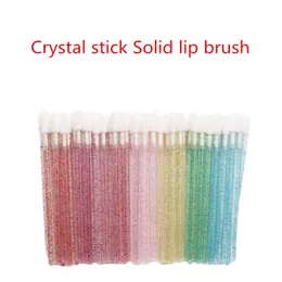 Partihandel 50st/väska engångsbomullspinne Mascara -trollsläpp Läppstift Rengöring Ögonfransar Borsta Applikatorer Crystal Stick Solid Lip Brush Set