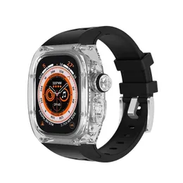 Modegurt für iWatch Ultra2 49 mm für Apple Watch transparente Schale durchscheinende Silikonnadelschnalle -Schnalle