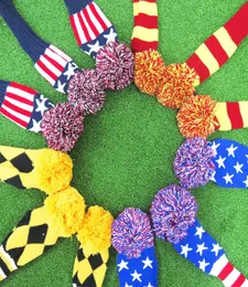 2020 Örme Golf Kulübü Kafası Sürücü Pom Pom Numarası Etiket Golf Headcovers Özel Yapımı Golf Sürücü Kafası Headcover5064834