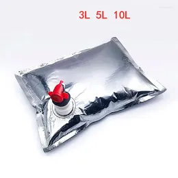Storage Bags 10pcs Red Wine Bag Aluminum Foil Large 3/5/10L With Valve Water Liquid Seal Beer Drinks Business Transport Packaging