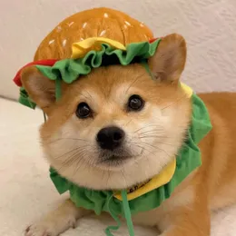 Dog Hamburger Cosplay Costume Halloween Funny Dress Up Hat For Small Large Dogs Cat Puppy Kitten Party Chihuahua Pet Accessories 240416