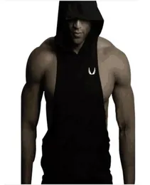 Men039s Tank Tops Spor Salonu Altın Yelek Erkekler Pamuk Hoodie Sweatshirt Fitness Giysileri Vücut geliştirme üst kolsuz spor giyim tees shi8653293584