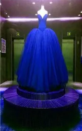 ゴージャスな2017 Puffy Royal Blue Quinceanera Dresses Beaded Ball Gown with Crystal Sweet 16ドレスCheap9150221