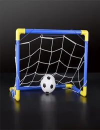 Falten Sie Mini Football Soccer Ball Goal POST Net Set Pump Kinder Sport Indoor Outdoor Games Spielzeug Kindergeburtstagsgeschenk Plastik 1718265